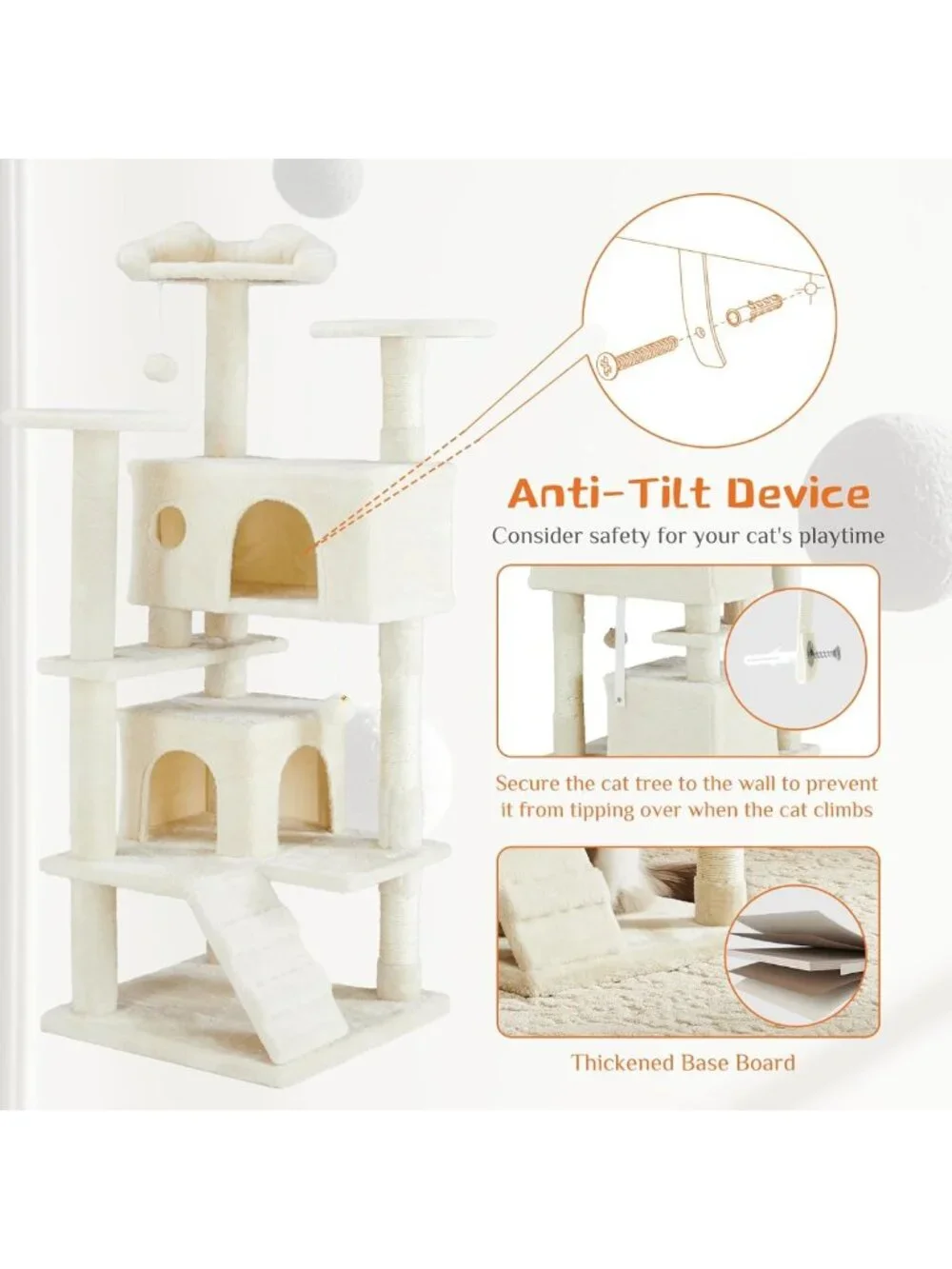 54-Inch Cat Tree Tower with Scratching Posts - Perfect for Indoor Cats & Play